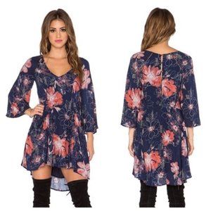 NWOT Free People Eyes On You Blue Floral Dress